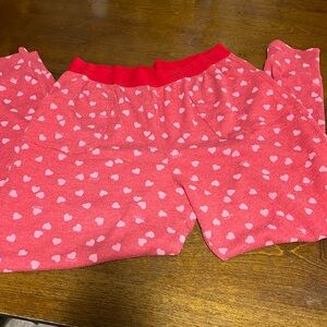 Cozy Red Heart Print Pajama Pants